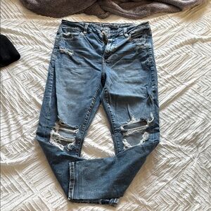 American Girl Relaxed Fit Distressed Blue Jeans